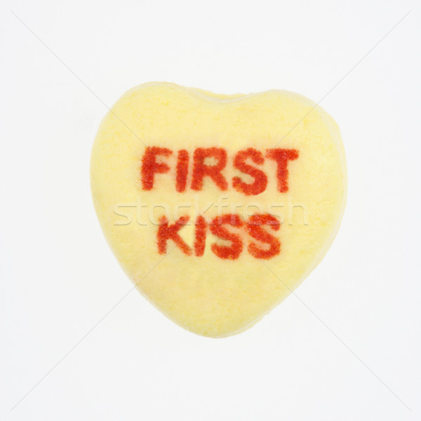 Bonbons coeur blanche jaune première baiser [[stock_photo]] © iofoto