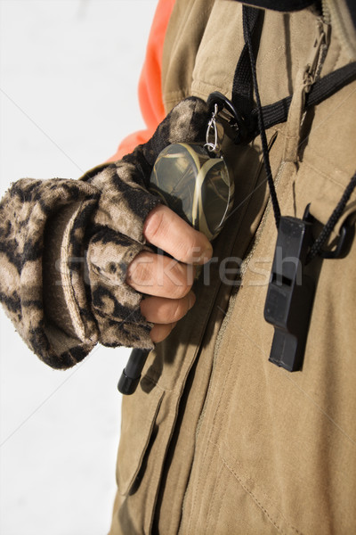 Hand holding walkie talkie. Stock photo © iofoto