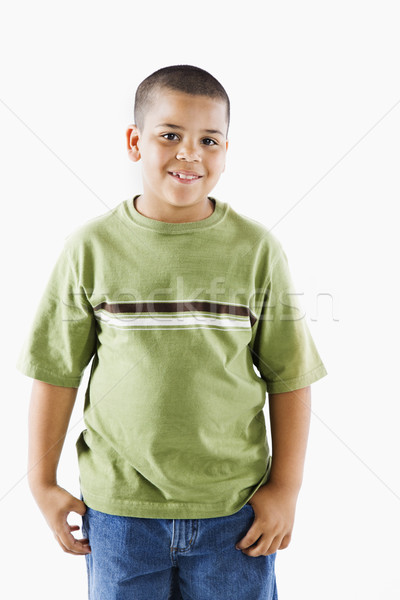 Fiatal spanyol fiú kamasz áll mosolyog Stock fotó © iofoto