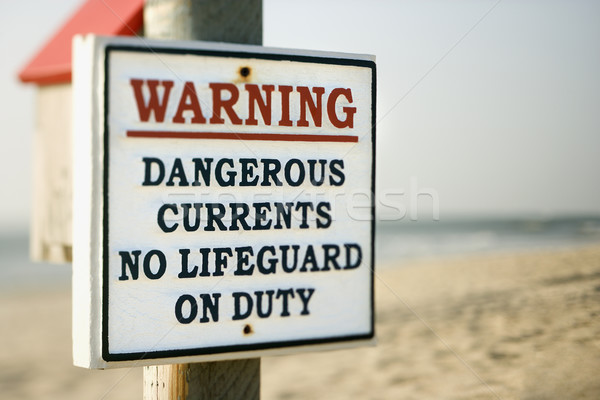 Plage post océan mer signe [[stock_photo]] © iofoto