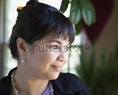 Portret portret kobiety asian kobieta patrząc kolor Zdjęcia stock © iofoto