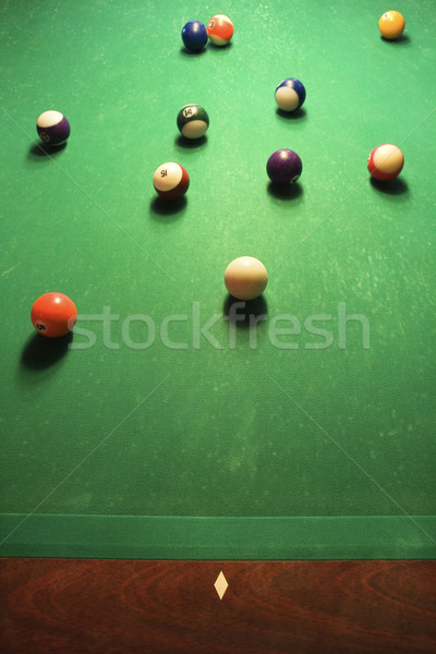 Kugeln Billardtisch grünen Billard Tabelle Pool Stock foto © iofoto