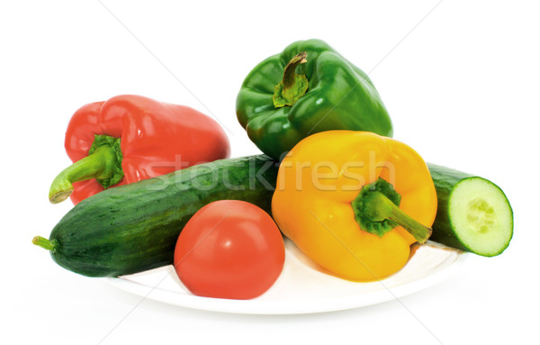 Verduras frescas placa alimentos naranja rojo planta Foto stock © Ionia