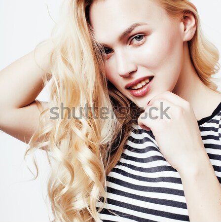 Jonge mooie vrouw blond haren witte sensueel Stockfoto © iordani