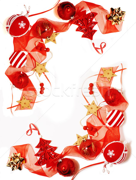 Stok fotoğraf: Noel · dekorasyon · yalıtılmış · beyaz · gönderemezsiniz · kart