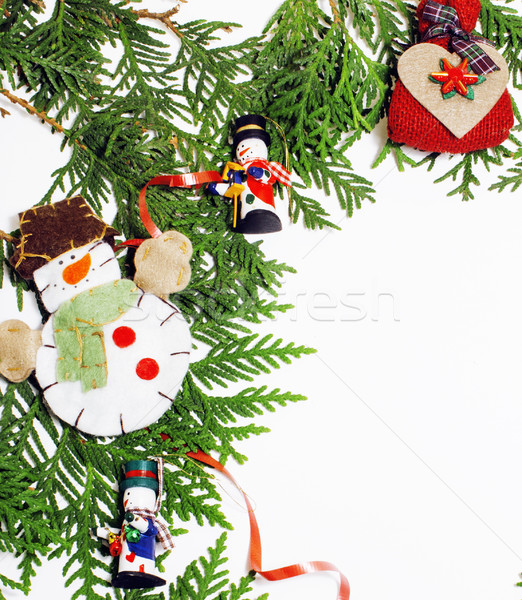 christmas decoration isolated , white background for post card gift vintage Stock photo © iordani