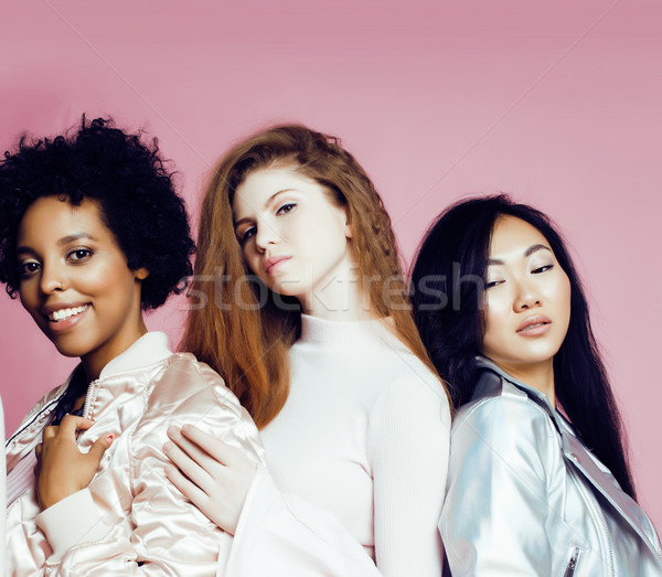 Stock photo: Lifestyle and people concept: young pretty diversity nations woman with different age children celeb
