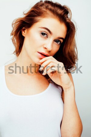 молодые довольно брюнетка женщину позируют Сток-фото © iordani