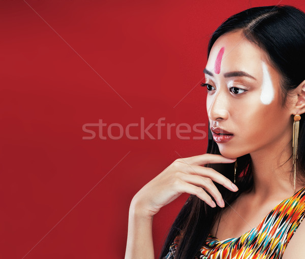 Szépség fiatal ázsiai lány smink ahogy Stock fotó © iordani