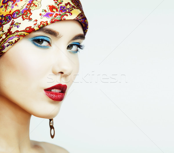 Giovani bella moderno ragazza luminoso testa Foto d'archivio © iordani