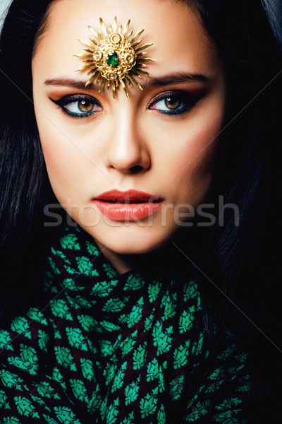 Beleza oriental real muçulmano mulher jóias Foto stock © iordani