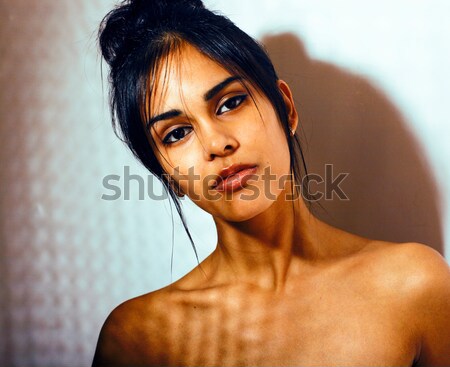 young beauty african american woman with fashion make up, emothi Stock photo © iordani