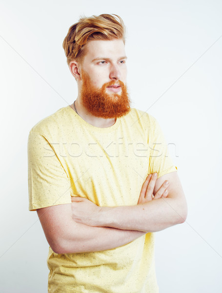 年輕 英俊 時髦 姜 大鬍子 傢伙 商業照片 © iordani
