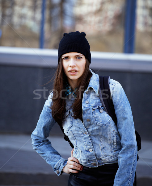 молодые довольно девушки бизнеса здании ходьбе Сток-фото © iordani