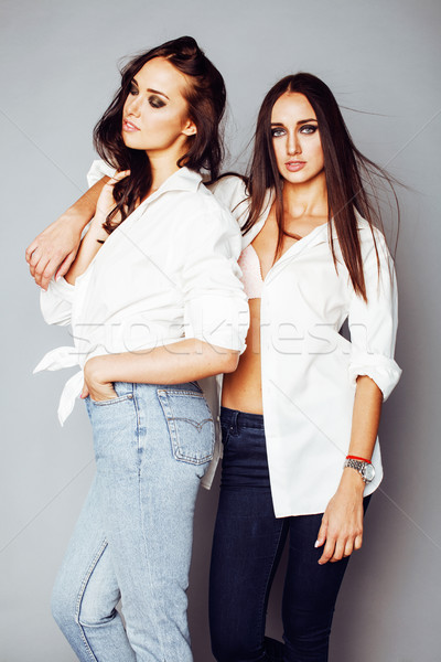 Zdjęcia stock: Dwa · siostry · bliźnięta · stwarzające · Fotografia