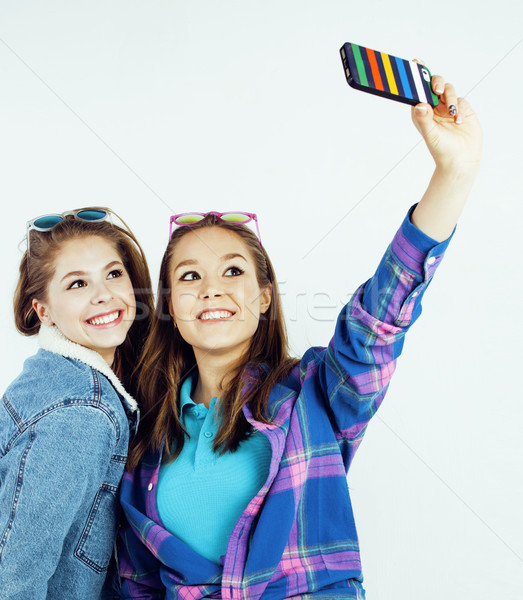 Foto stock: Mejores · amigos · junto · posando