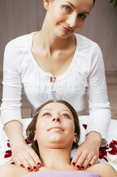 stock photo attractive lady getting spa treatment in salon, healthcare people concept  Stock photo © iordani