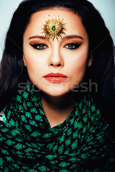 Schoonheid Oost echt moslim vrouw sieraden Stockfoto © iordani