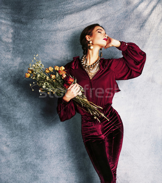 красоту богатых брюнетка женщину роскошь интерьер Сток-фото © iordani