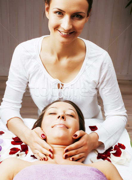 Voorraad foto aantrekkelijk dame spa-behandeling salon Stockfoto © iordani