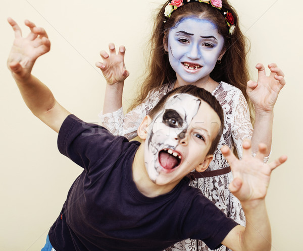 Zombie apocalypse kinderen verjaardagsfeest viering kinderen Stockfoto © iordani
