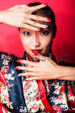 漂亮 女子 玫瑰 首飾 黑色 商業照片 © iordani