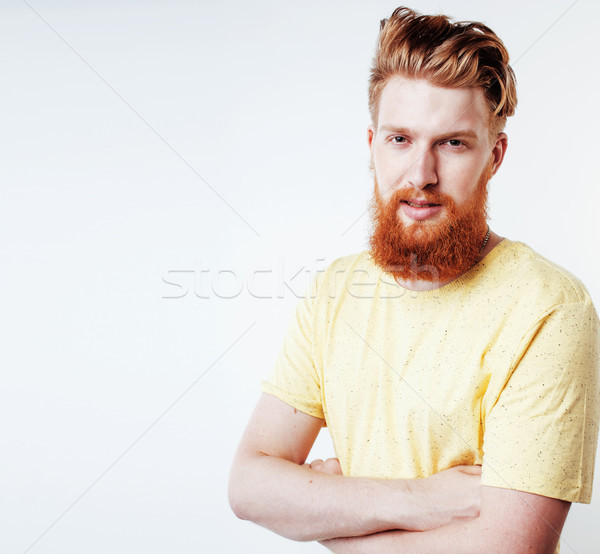 Genç yakışıklı zencefil sakallı adam Stok fotoğraf © iordani