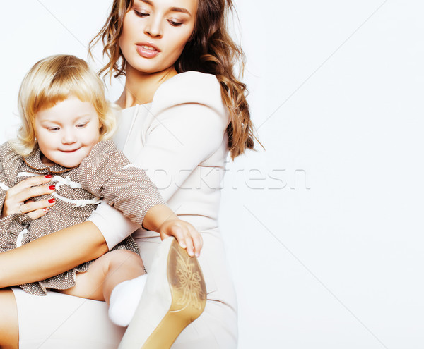 Bastante real moda mãe bonitinho loiro Foto stock © iordani