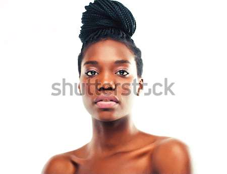 Fiatal csinos afroamerikai nő meztelen elvesz Stock fotó © iordani