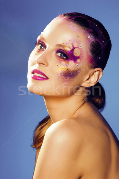 Piękna młoda kobieta twórczej uzupełnić tajemnicy kobieta Zdjęcia stock © iordani