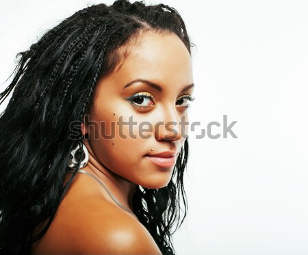 young pretty african american woman isolated on white background Stock photo © iordani