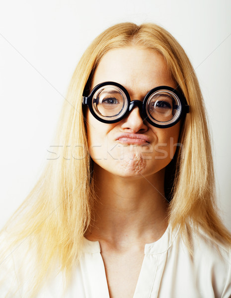 Topo di biblioteca cute giovani donna occhiali Foto d'archivio © iordani
