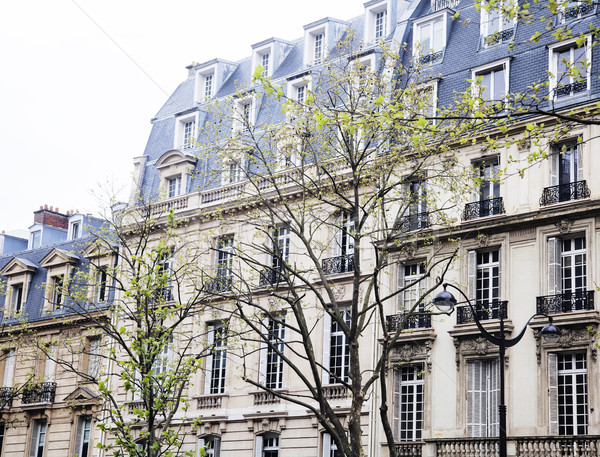 houses on french streets of Paris. citylife concept Stock photo © iordani
