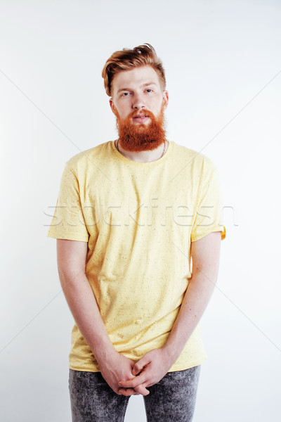 年輕 英俊 時髦 姜 大鬍子 傢伙 商業照片 © iordani
