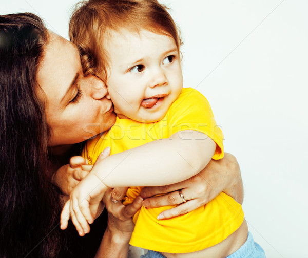 Csinos igazi normális anya aranyos szőke Stock fotó © iordani