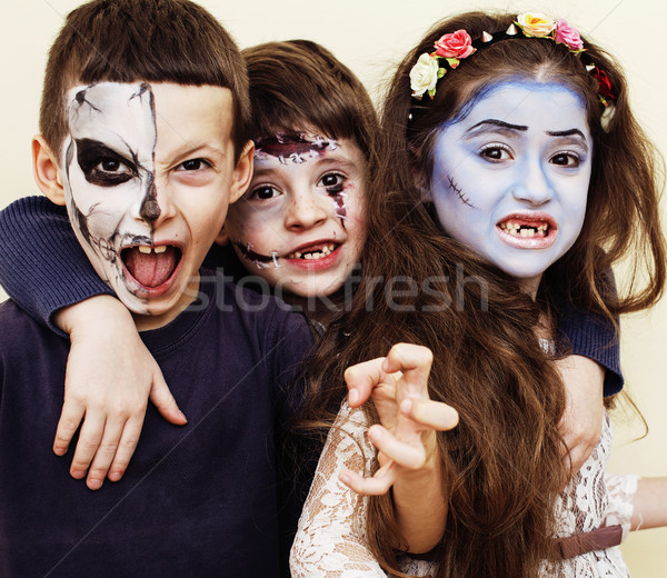 zombie apocalypse kids concept. Birthday party celebration facep Stock photo © iordani