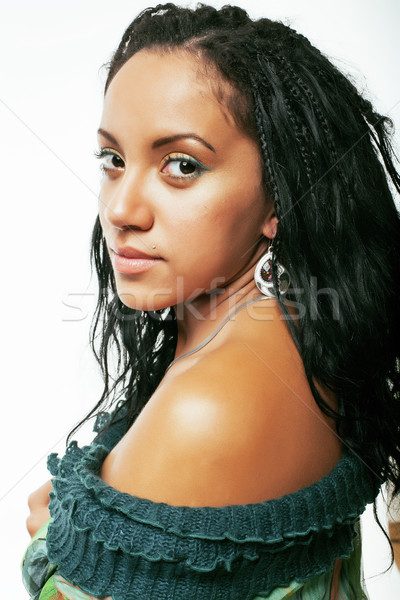 young pretty african american woman isolated on white background Stock photo © iordani