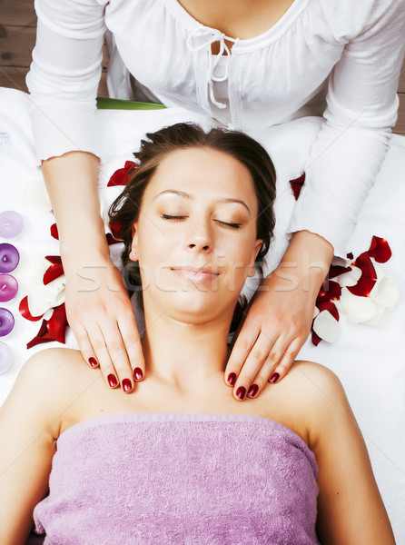 stock photo attractive lady getting spa treatment in salon, heal Stock photo © iordani