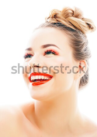 Stockfoto: Jonge · stijlvol · vrouw · mode · make-up · kapsel