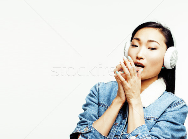 Foto stock: Jóvenes · bastante · Asia · mujer · posando · alegre