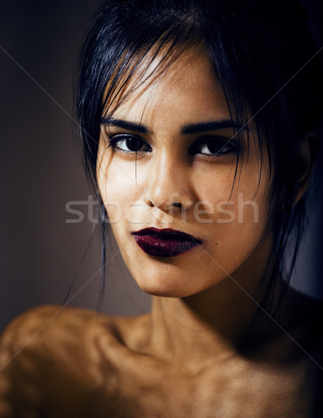 Güzellik genç kadın depresyon umutsuzluk bakmak moda Stok fotoğraf © iordani