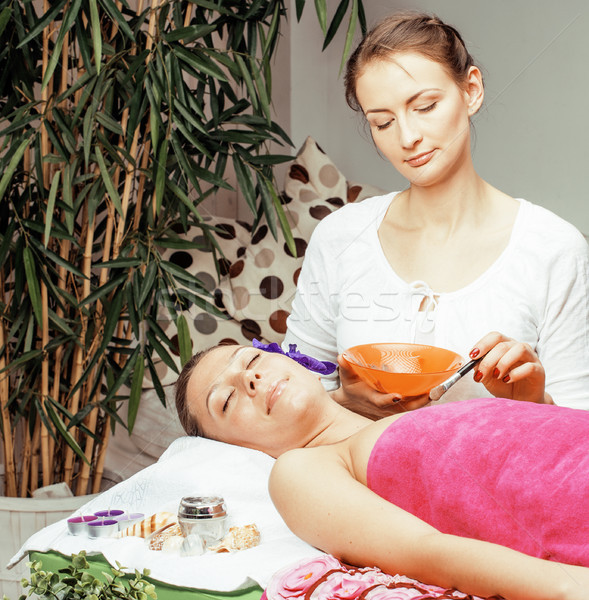 Stock photo: stock photo attractive lady getting spa treatment in salon, healthcare people concept 