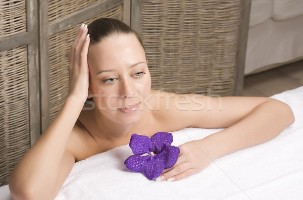 stock photo attractive lady getting spa treatment in salon, healthcare people concept, woman with pu Stock photo © iordani