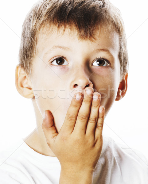 young pretty boy wondering face isolated gesture close up Stock photo © iordani