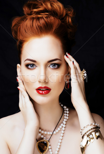Schoonheid stijlvol vrouw kapsel manicure Stockfoto © iordani