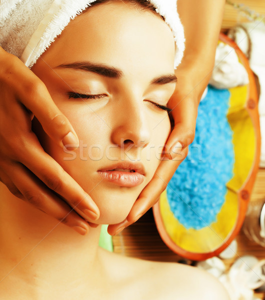 [[stock_photo]]: Stock · photo · séduisant · dame · traitement · spa · salon