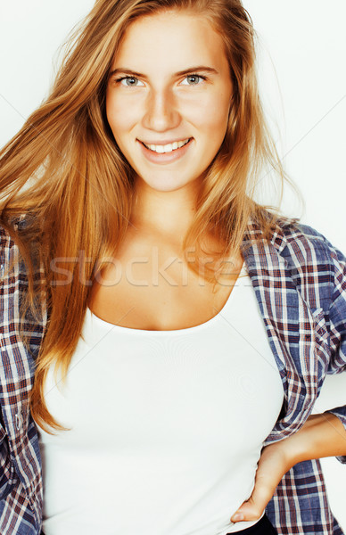 [[stock_photo]]: Jeunes · joli · cheveux · blonds · femme · heureux · souriant