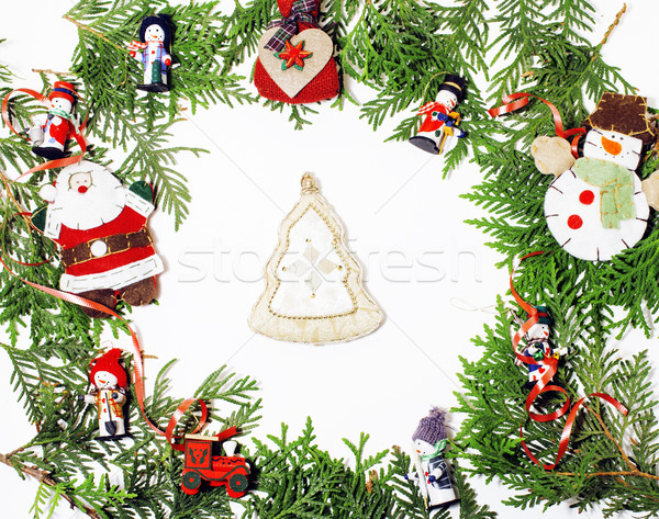 Stok fotoğraf: Noel · dekorasyon · yalıtılmış · beyaz · gönderemezsiniz · kart
