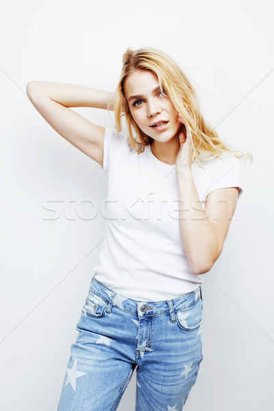 Stockfoto: Jonge · mooie · blond · tienermeisje · poseren