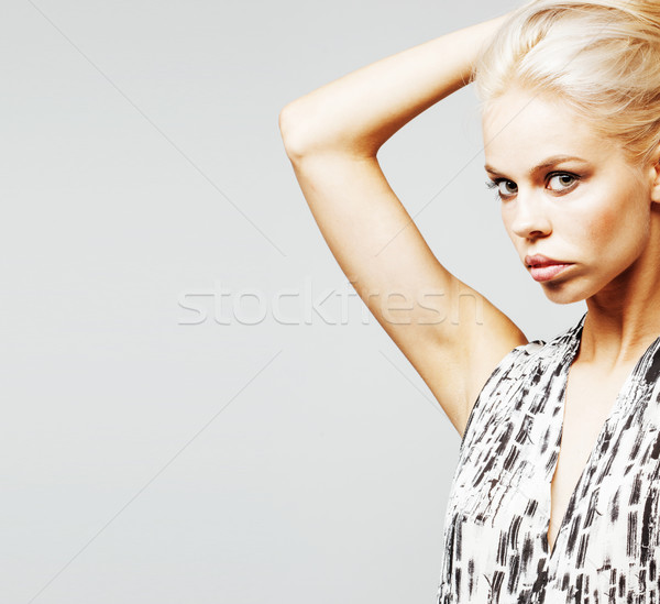 Jonge mooie vrouw blond haren witte sensueel Stockfoto © iordani